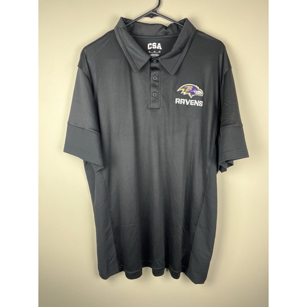Baltimore Ravens NFL Black Polo Shirt CSA Size XL Football Fan Apparel